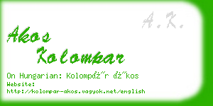 akos kolompar business card